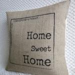 Personalized Home Sweet Home Burlap Pillow Cover