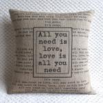 The Beatles Song All You Need Is Love Burlap..