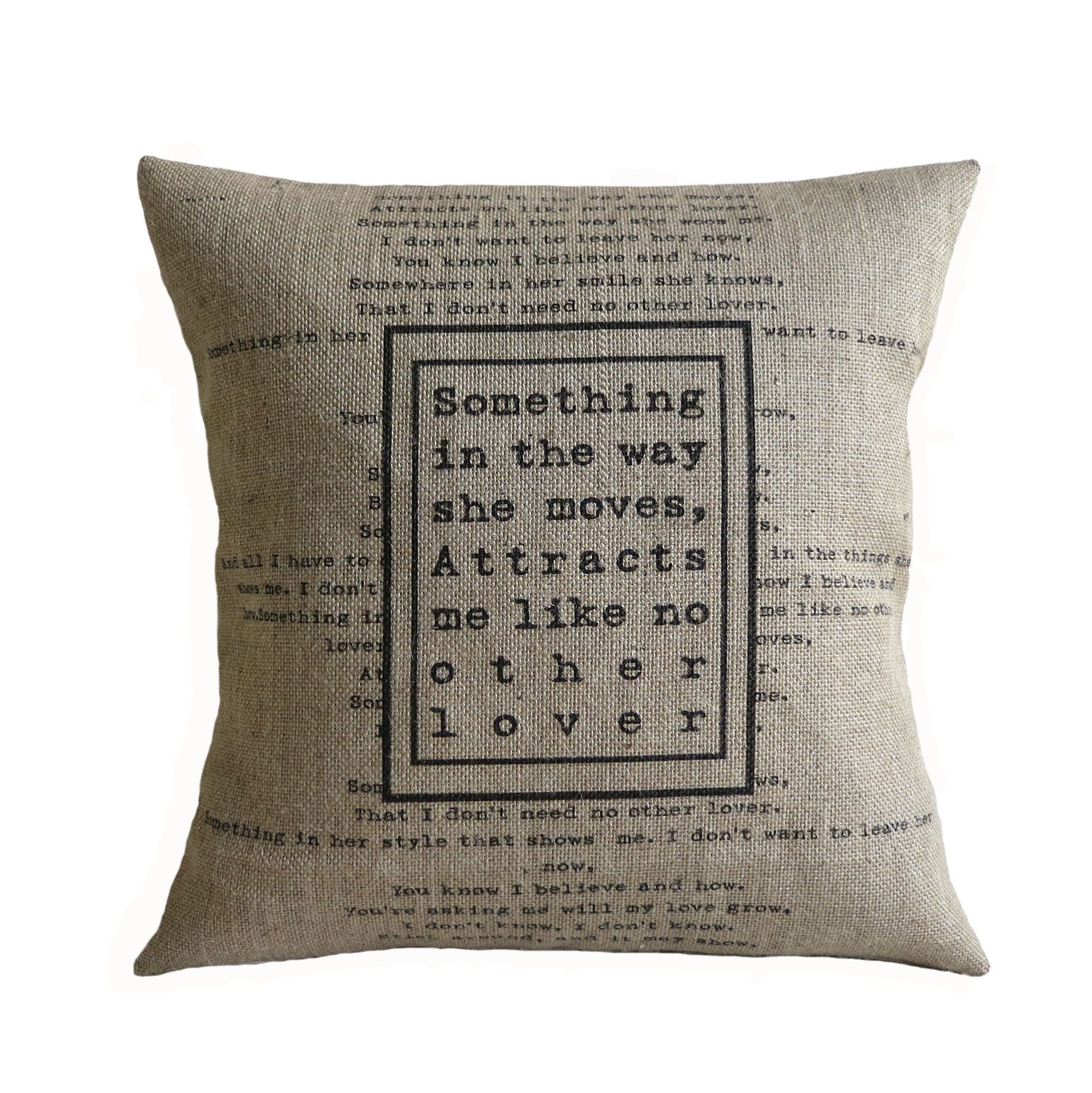 The Beatles Song Love Quote Something Burlap Pillow Cover on Luulla